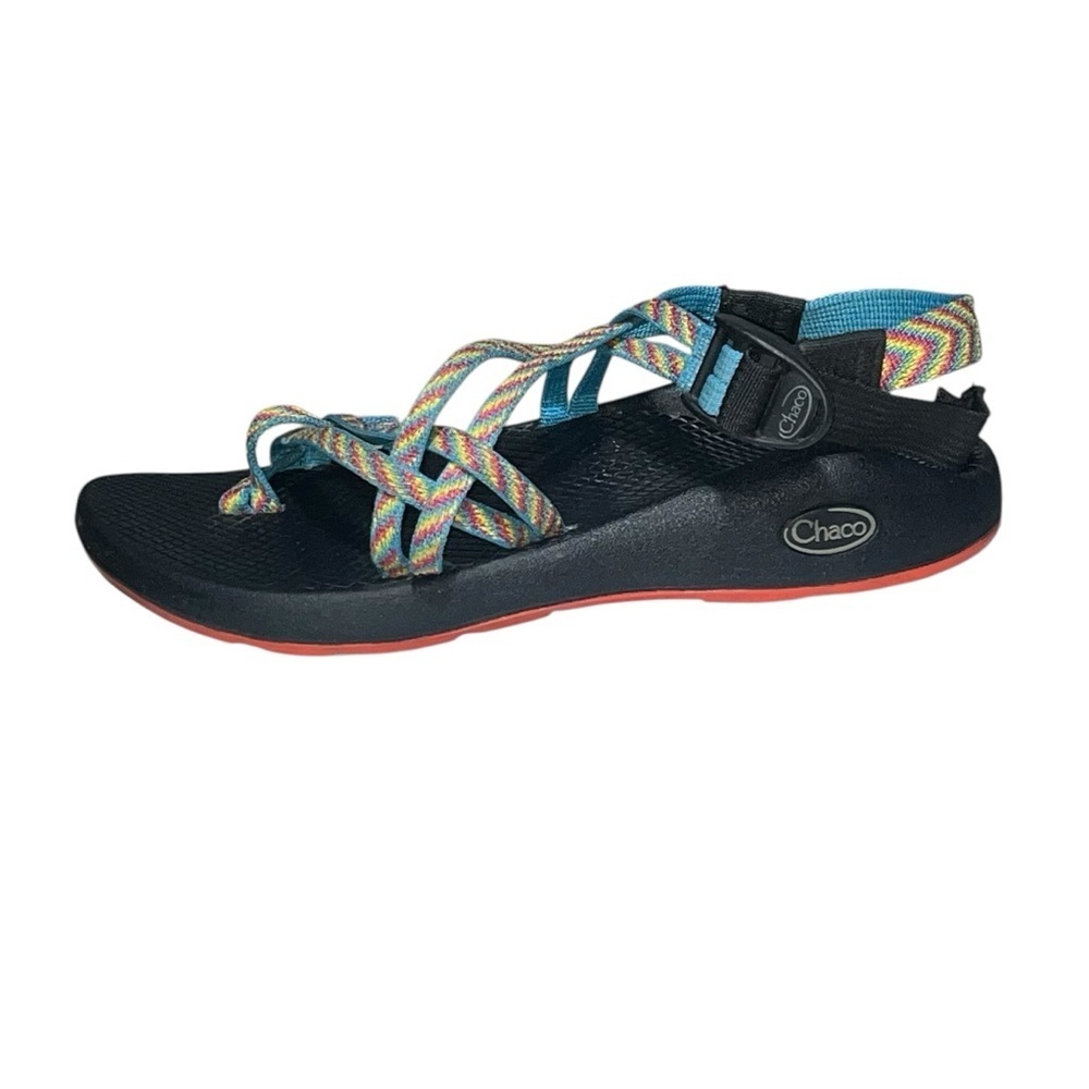 Chaco Women's Zx2 Classic Sandals Blue Yellow Pink Size 8 Us - Gently Used